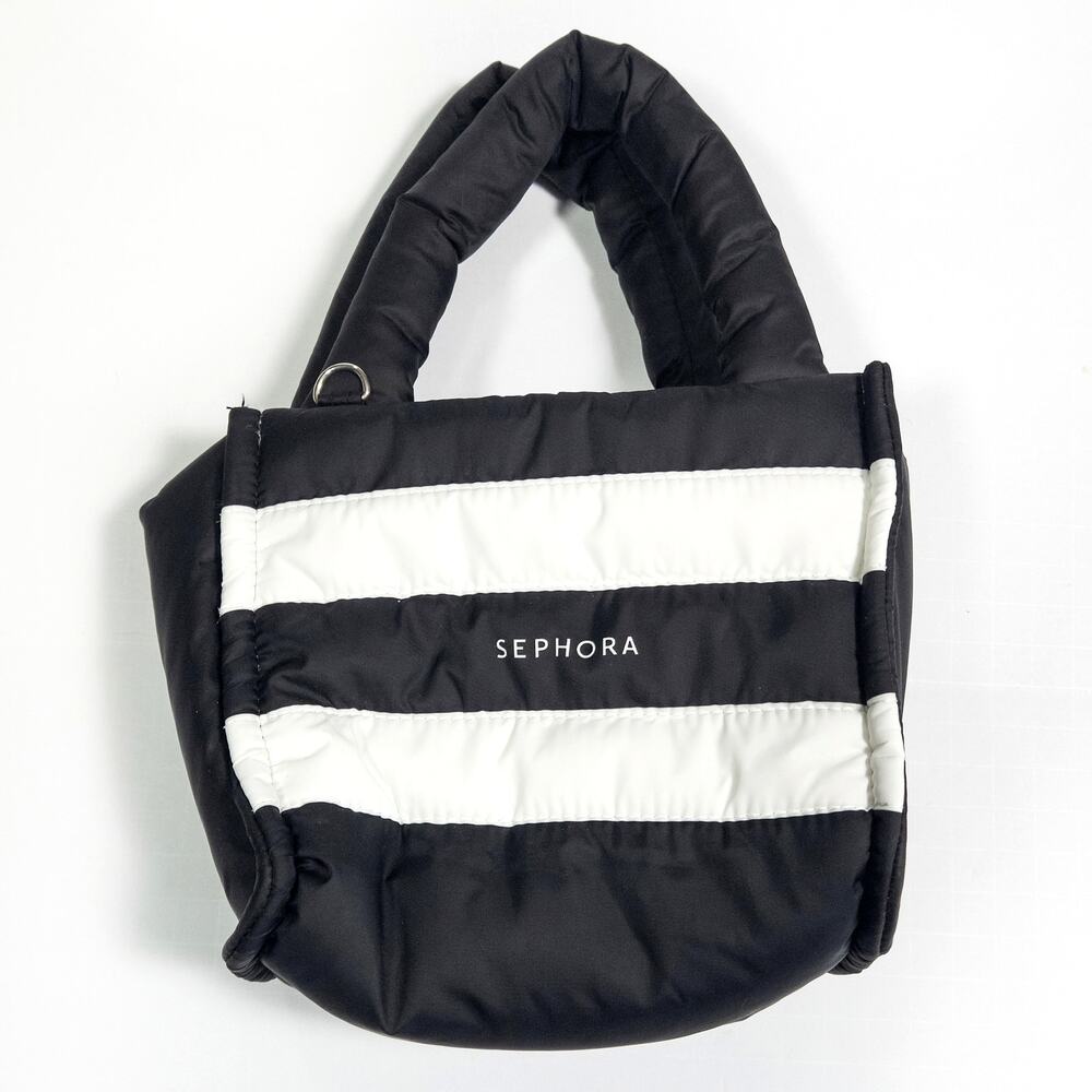 Sephora Mini Puffy Tote Bag Mini Black White Monochrome Minimalist Chic